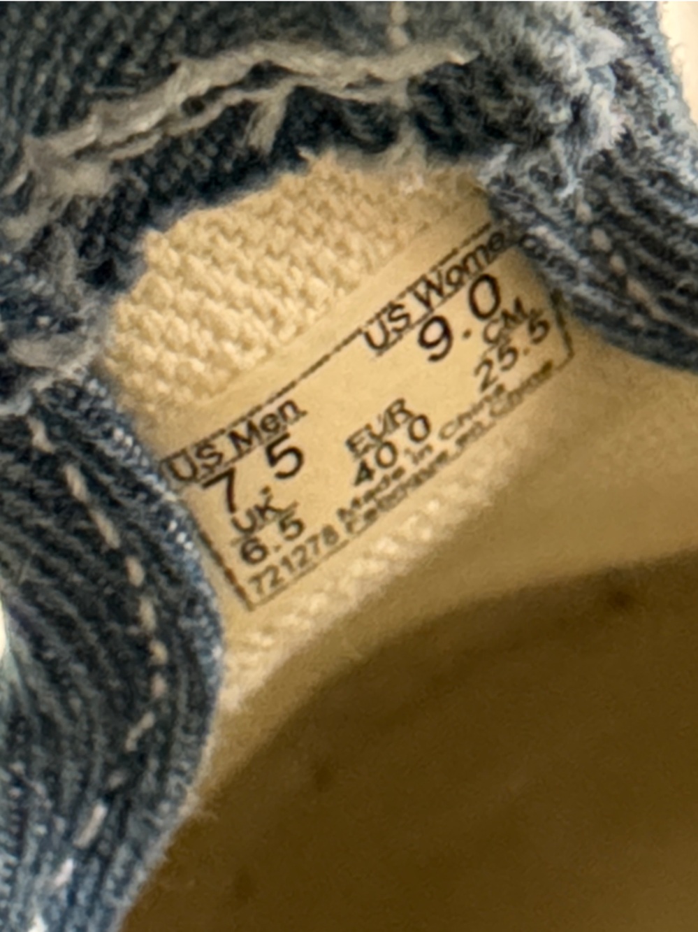 Vans Denim T-Strap Women’s Sneakers with Star Buckles - Blue and White - Picture 2 of 5
